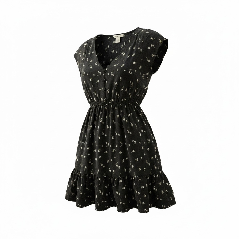 Passport Black and Cream Floral Mini Dress